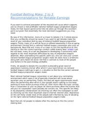 Football Betting Make 2 to 3 Recommendations for Reliable Earnings (1).docx
