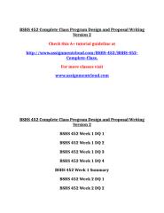 BSHS 452 Complete Class Program Design and Proposal Writing Version 2.doc