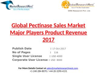 Global Pectinase Sales Market Major Players Product Revenue 2017.pptx