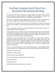 Roofing Company Quad Cities.Com - Bettendorf Residential Roofing.doc