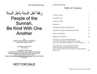 People of the Sunnah be Kind with One Another.pdf